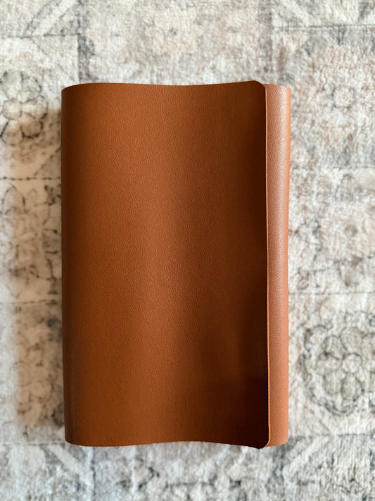 Tan Brown A5 trifold journal in premium faux leather — Arc and Axis UAE
