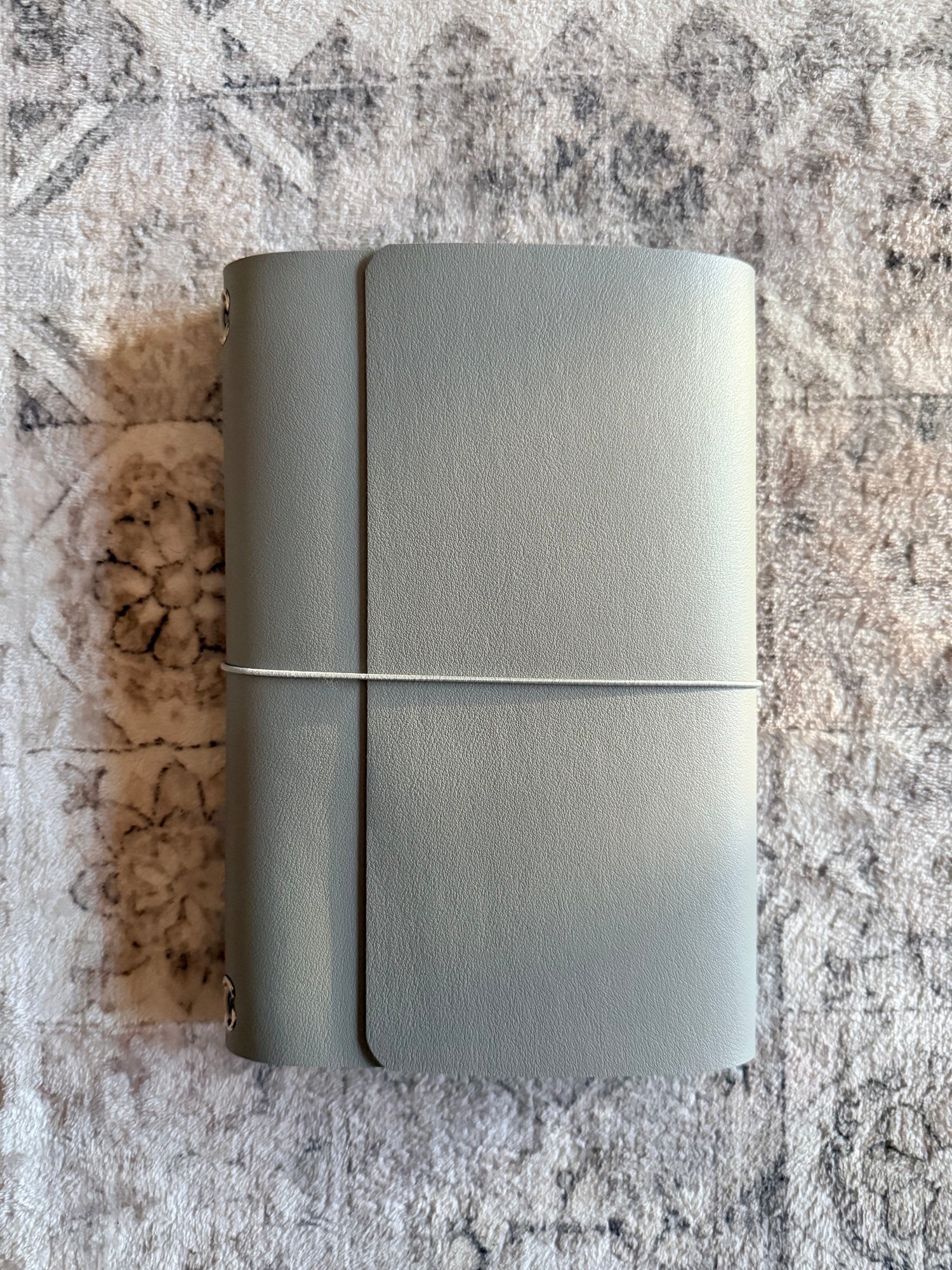 Charcoal Grey A5 trifold faux leather journal, handmade in the UAE