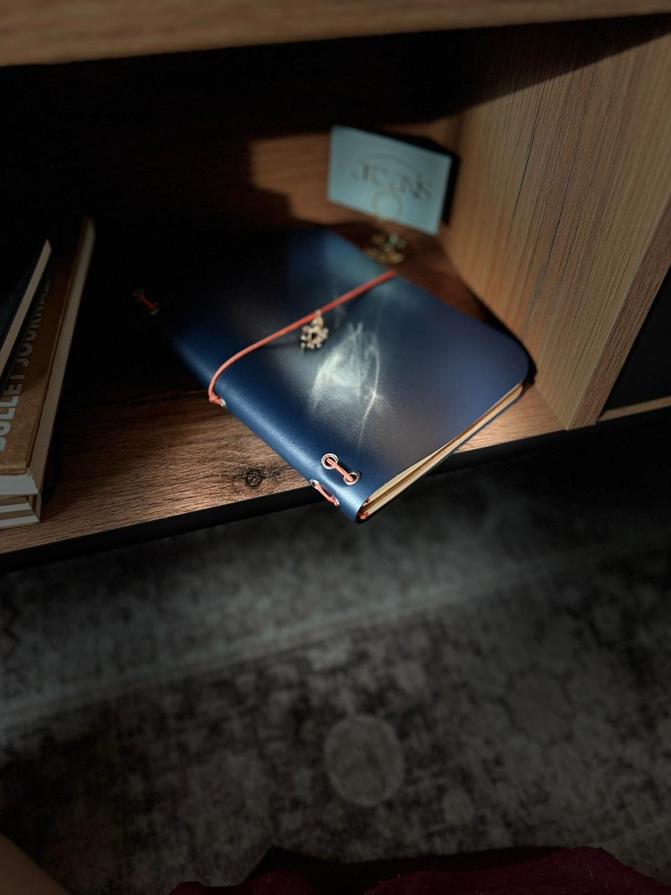 Tan Brown A5 Bifold handmade faux leather journal — Arc and Axis UAE